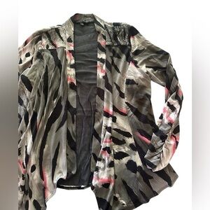 Picadilly Fashion Open Front Cardigan - Womens Size Large 
- Animal Print